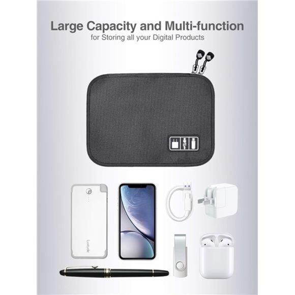 Electronics Organizer, Cord Organizer Travel,Portable Tech Bag,Travel Cable Case - Picture 4 of 6
